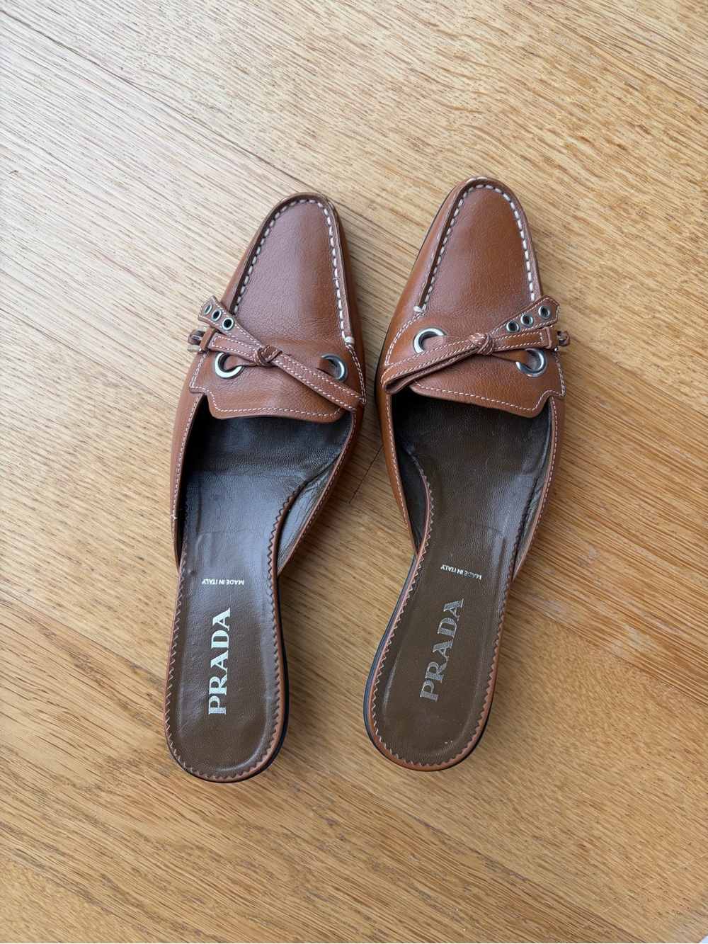 Prada kitten heel mules, size 36.5